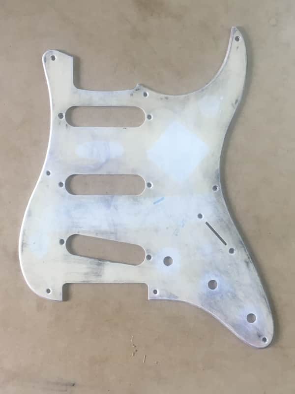 1980s Vintage Fender MIJ Japan 57 Reissue Strat Pickguard White Aged Relic Stratocaster JV image 1