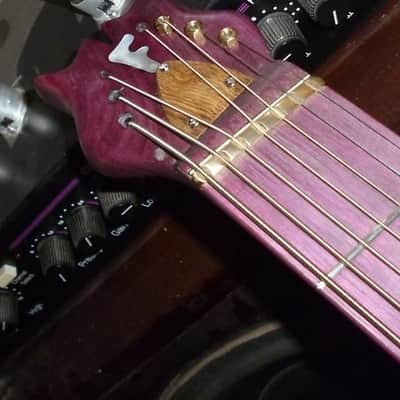 private stock Tree of Life guitar/bass,ultra rare,solid purpleheart neck thru+fanned, 7,8,9or10 strings image 16