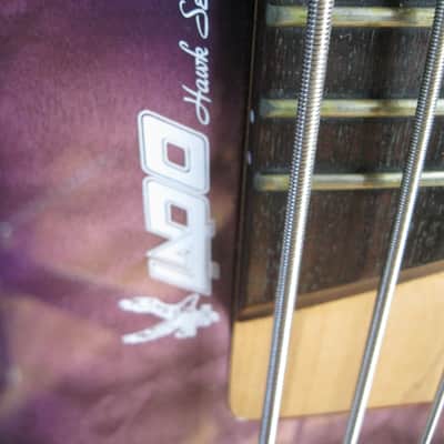 JK. Lado Hawk 5 String Jazz Bass 2003 Purple Quilt image 9
