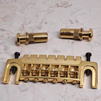 Ibanez Rare Vintage Short Stop Schaller Style Wraparound Guitar Bridge - Patent Pending Japan-70's - 90's - Gold Finish image 1