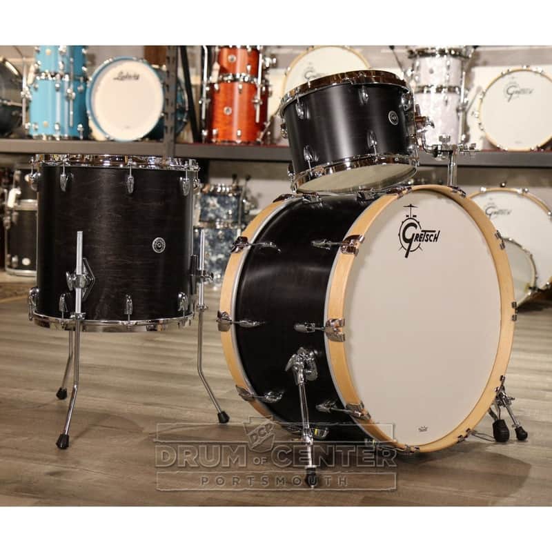 Gretsch Brooklyn 3pc Rock Drum Set Satin Dark Ebony image 1