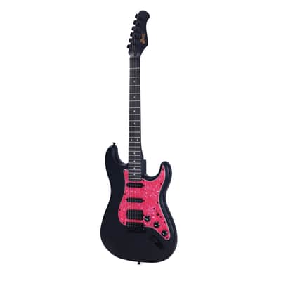 WINZZ EGS112H 39-inch ST Solid Poplar Wood Electric Guitar With Pink Pickguard image 2
