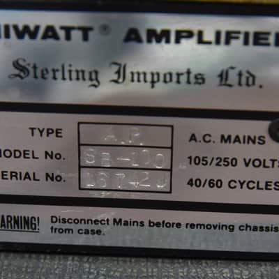 【offers welcome】CUSTOM Hiwatt SB-100 1980s Head Guitar Amplifier image 8