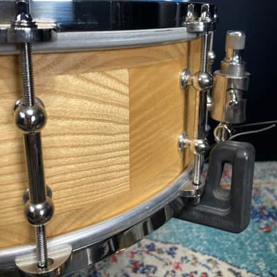 Angel - 14x5.5" Snare Drum Segmented Block Alder Wood Shell 2019 - Clear Oil Finish image 4