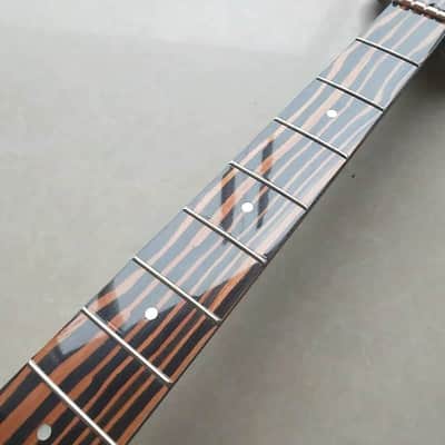 Zebra Wood 5 String Jazz Bass Style Neck, 20 Frets Fingerboard Fretboard image 4