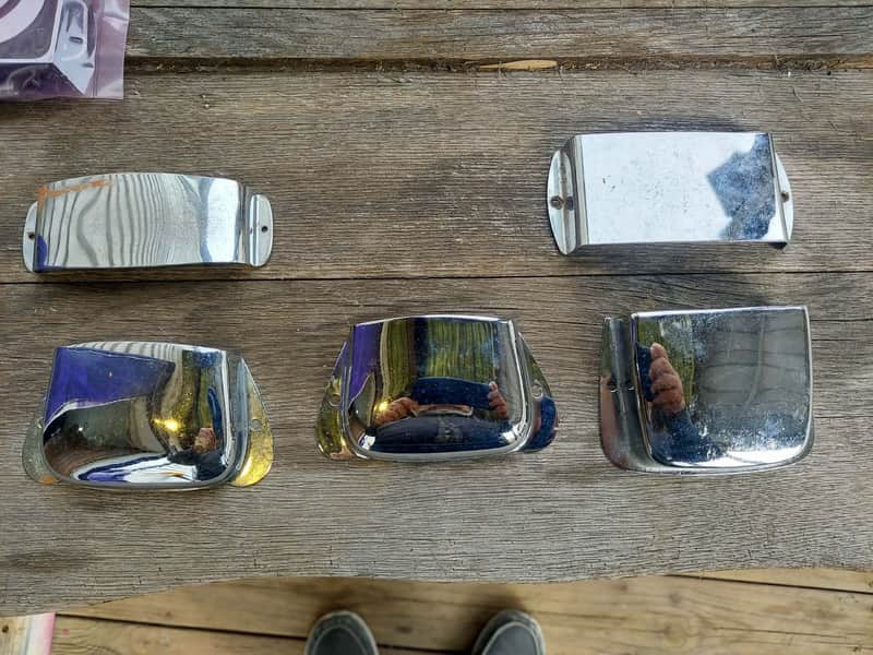 Vintage Fender? Precision/Jazz Bass bridge and pickup cover lot. image 1
