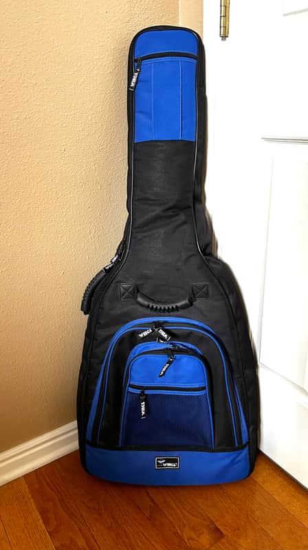 Wings soft shell royal blue and black backpack guitar case 2000’s - Cotton canvas image 1