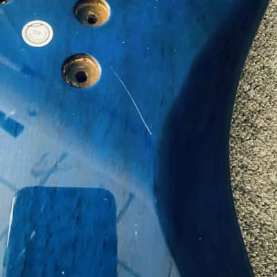 Transparent Blue 4 String Bass Basswood Body image 10
