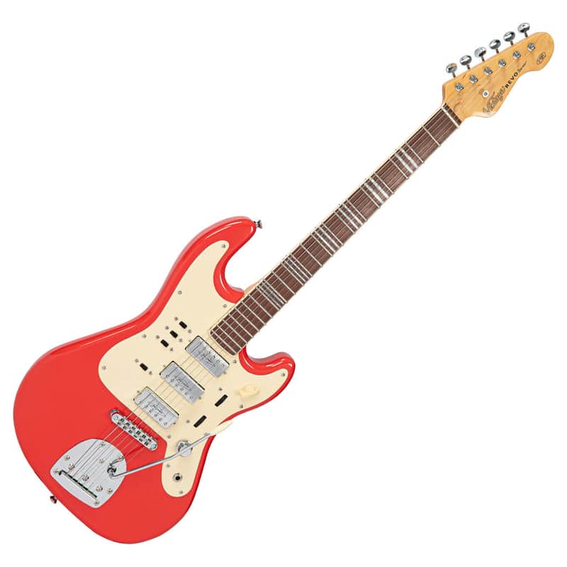 Vintage REVO Series 'Galactica' Electric Guitar ~ Firenza Red