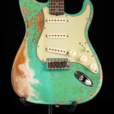 Fender Custom Shop 1960 Dual Mag II Stratocaster Super Heavy Relic Aged Seafoam Green LTD image 2