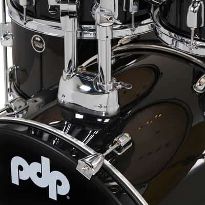 PDP Center Stage 5-Piece Drum Kit with Hardware Cymbals and Throne - Iron Black (PDCE2215KTIB) image 5