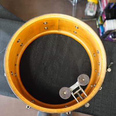 Vintage 1950s Ludwig & Ludwig USA Maple/Poplar 6.5x14" Snare Drum - Black Lacquer Finish image 2