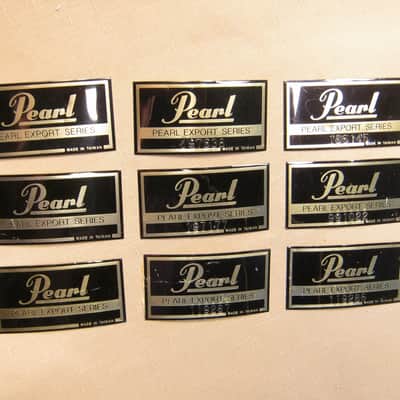 Pearl Export Badges for Tom Snare Bass Drum Set of 9 Lot 76-36 image 1
