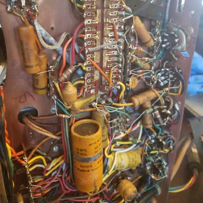 Webcor Small Mono Tube Amp Project 6V6 6E5 12AX7 AlNiCo 6" Speaker Bumblebee Sprague 1952 Copper image 5