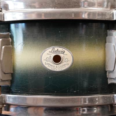 1938 Ludwig & Ludwig 'King Louie' 5x14" 3ply Snare Drum - Green & Gold Duco image 11