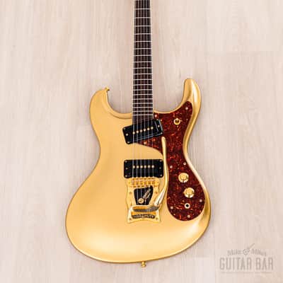 2000s Mosrite Ventures Model Super Custom 65 Gold w/ Gold Hardware, Vibramute & Case, Kurokumo image 2