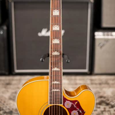 Epiphone J-200 Studio EC Acoustic/Electric Guitar - Antique Natural with Gig Bag image 4