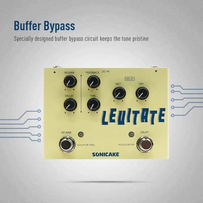 SONICAKE Levitate  Dual Footswitch Stompbox Digital Delay and Reverb Guitar Effects Pedal,price include the import duty for US buyer image 5