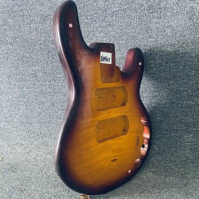 Cherry Burst 5 String StingRay Bass Basswood Body with Tiger Maple Top image 6