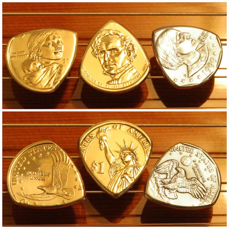 Master Artisan USA Dollar Coin Guitar Pick Set 2000's Gold / Nickel image 1