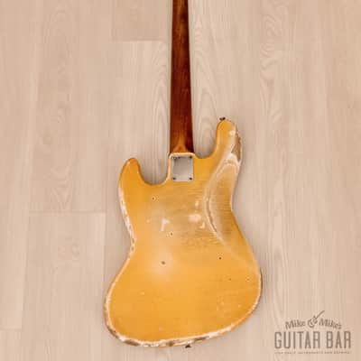 1964 Fender Jazz Bass Pre-CBS Vintage Bass Olympic White w/ Gold Hardware, Case image 3