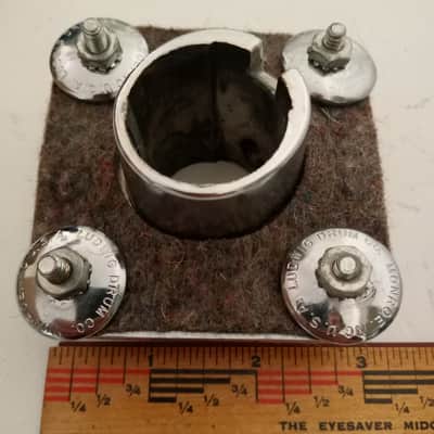 *Ludwig Bass Drum Mount Double Tom Drum Post Receiver 2nd-Gen Chrome Vintage 60s image 3