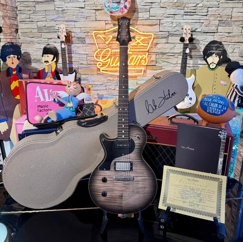 Nik Huber LEFT HANDED  KRAUSTER II “ Custom Shop” KORINA &  Super Flame Top  2016  Charcoal Black image 1
