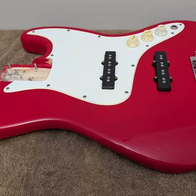 Fender  Squier Loaded Jazz Body / 1994 Black Label / Torino Red / Rare USA Body image 14