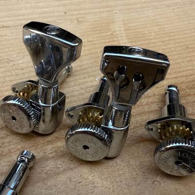 Immagine Hipshot 3+3 GripLock Open-Gear Locking Guitar Machines 3x3 Tuners w/ UMP - Chrome - 10