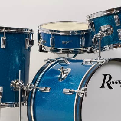Rogers 20/12/16" 1960's Cleveland-Era Drum Set - Blue Sparkle image 21