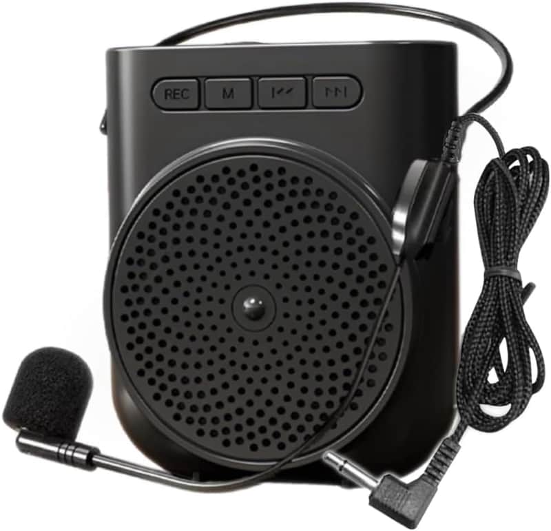Portable Rechargeable Mini Voice Amplifier with Wired Microphone Headset and Waistband, Supports Bluetooth and Recording Functions Support Music Play for Teachers, Coaches, Training, Tour Guide image 1