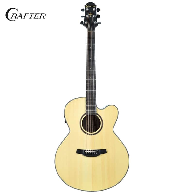 Crafter HJ250-CE-N Silver Series 250 Jumbo Cutaway Engelmann Laminated Spruce Top Mahogany Neck 6-String Acoustic-Electric Guitar image 1