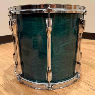 ~RARE!~ MIJ Yamaha Recording Custom 10x14 Mounted Tom in Deep Aqua Stain Lacquer image 4