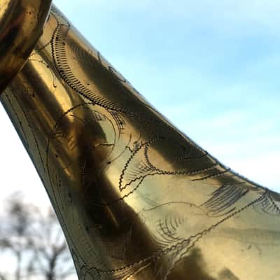 SUMMER DEAL CONN 80A 1923 GOLD PLATE CORNET STENBERG NEEDS SOME CLEAN UP SOLDER AREAS VALVES SEEM  GOOD PLAY DECENT GOLD PLATE WEAR NOT PERFECT image 10