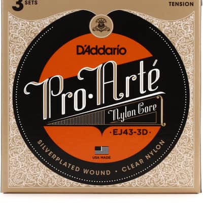 D'Addario EJ43-3D Pro-Arte Classical Guitar Strings - Light Tension 3-pack image 1