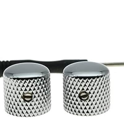 Set of 2 Chrome Metal Guitar Dome Knobs Bass Knob with Set Screw for Telecaster/Tele Guitar image 3