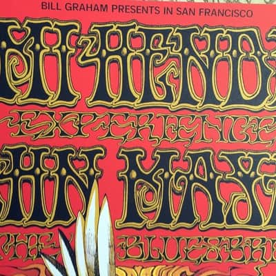 Jimi Hendrix Flying Eyeball Bill Graham Fillmore Limited Edition 1968 Concert Poster image 2