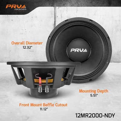 PRV AUDIO 12MR2000-NDY 12 inch Midrange PRO Audio Speaker, 2000 Watts 8 Ohm, 98dB, 4" Voice Coil High Power Car Audio & Chuchero Neodymium Loudspeaker (Single) image 4