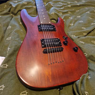 Schecter Omen-7 Active Diamond series 7 String Guitar - Present - Black Cherry with gig bag image 10