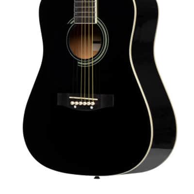 STAGG 3/4 Black Dreadnought Acoustic Guitar With Basswood Top Left-handed Model image 1