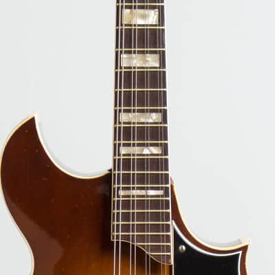 Harmony  H-35 Hollow Body Electric Mandolin (1968), ser. #2870H35, original black chipboard case. image 8