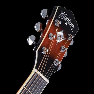 Washburn Festival EA15 Mini Jumbo Cutaway, Acoustic Electric Guitar, Tobacco Burst image 9