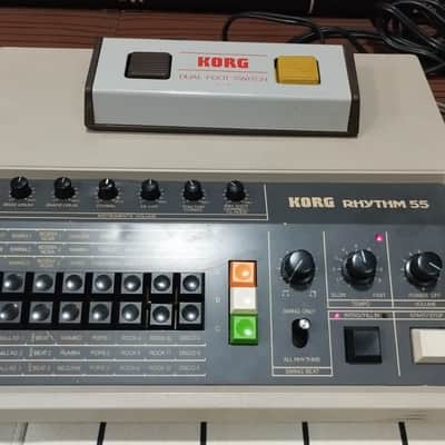 Korg KR-55 Rhythm 55 grey with S-2 Dual Footswitch image 1