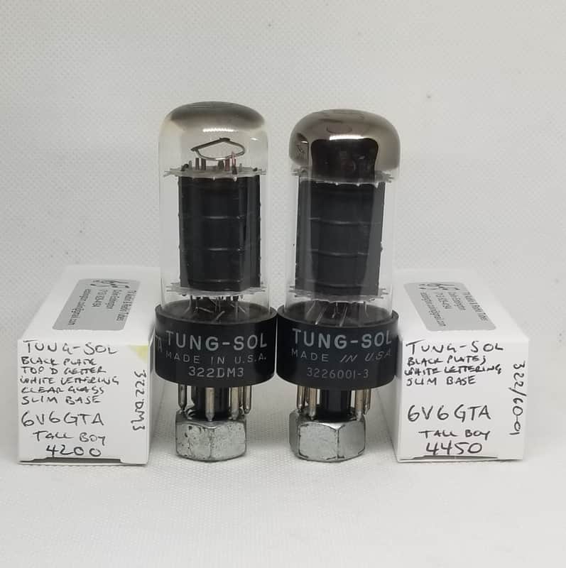 Tung-Sol 6V6GTA Clear Glass Well Matched Pair (5.6%) NOS 6V6
