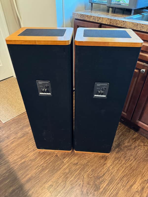 Vandersteen Model 1 Floor Standing Speakers Model 1 1980s - Brown Wood Black Fabric image 1