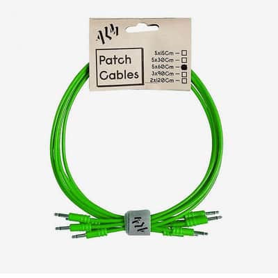 ALM Busy Circuits ALM-PC001x60 Eurorack Patch Cables (5 x 60cm) - Green image 3