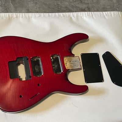 2000's Japan Jackson DKMG Dinky Red Flame Guitar Body Floyd Ready image 1