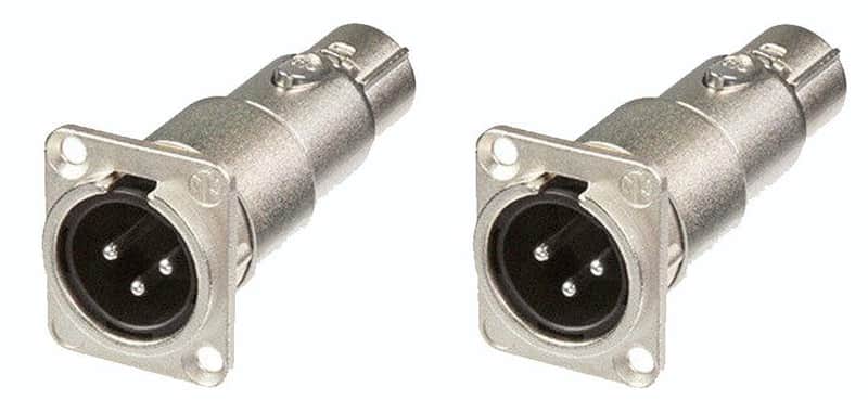 2 Neutrik NA3MDF 3 Pin Mic XLR Male to Female Adapter Feed / Pass Thru Converter image 1