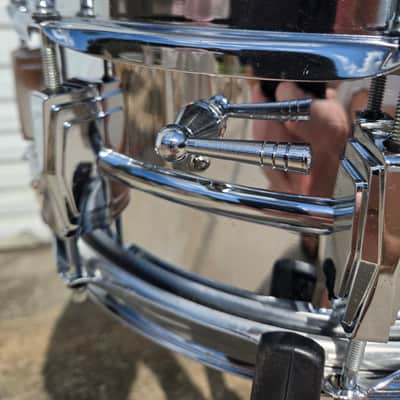 Vintage Ludwig No. 400 Supraphonic 5x14" 10-Lug Aluminum Snare Drum w/ Keystone Badge 1967 (242-1) image 4