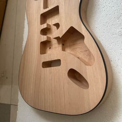 Mahogany Strat Style Guitar Body, HSH Route, Unfinished with Black Edge image 4